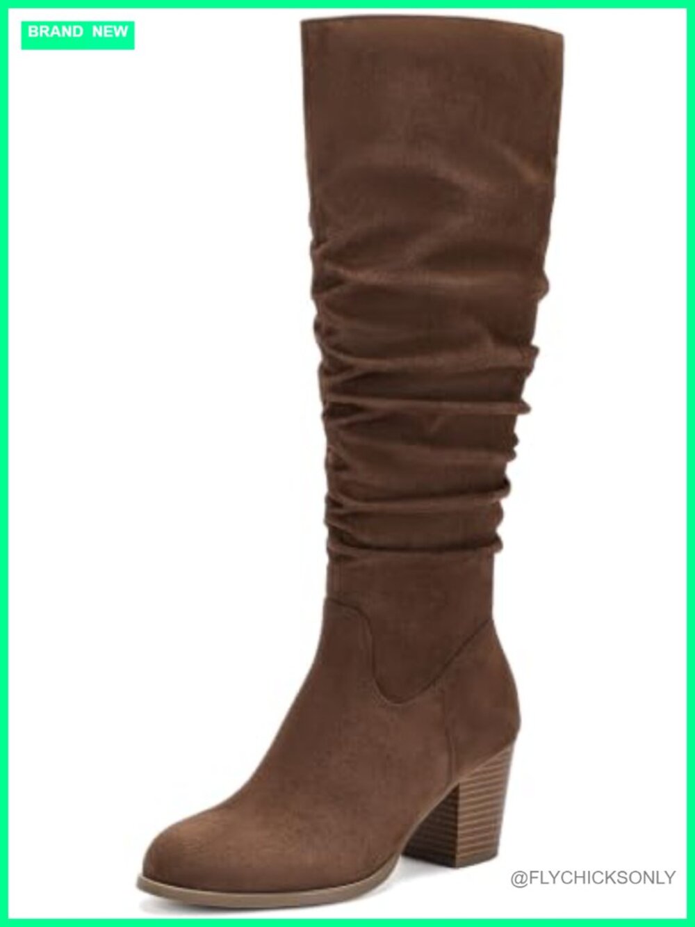 Women's Wide Calf Slouchy Knee High Boots Faux Suede Tall Boots